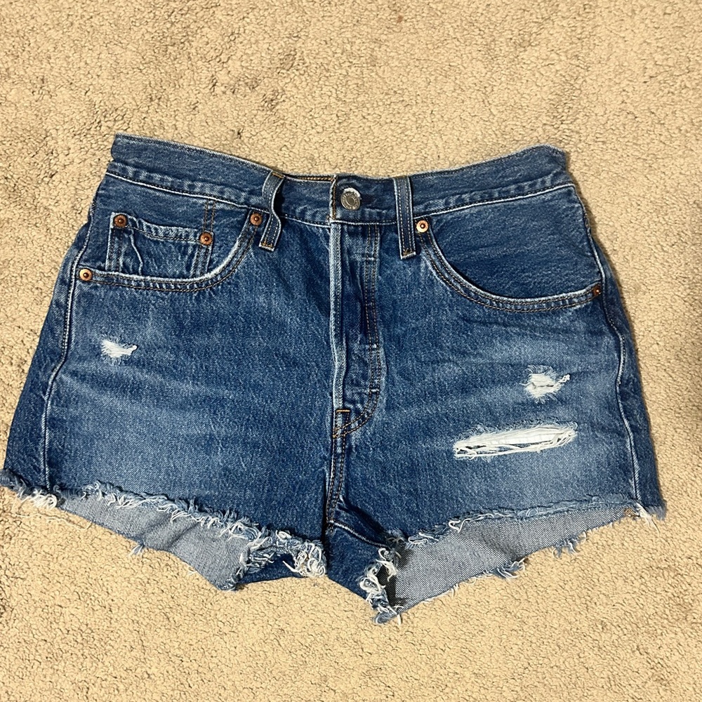 Levi 501 dark jean shorts- worn once